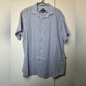ALFRED SUNG Light Blue Casual Button Down Shirt